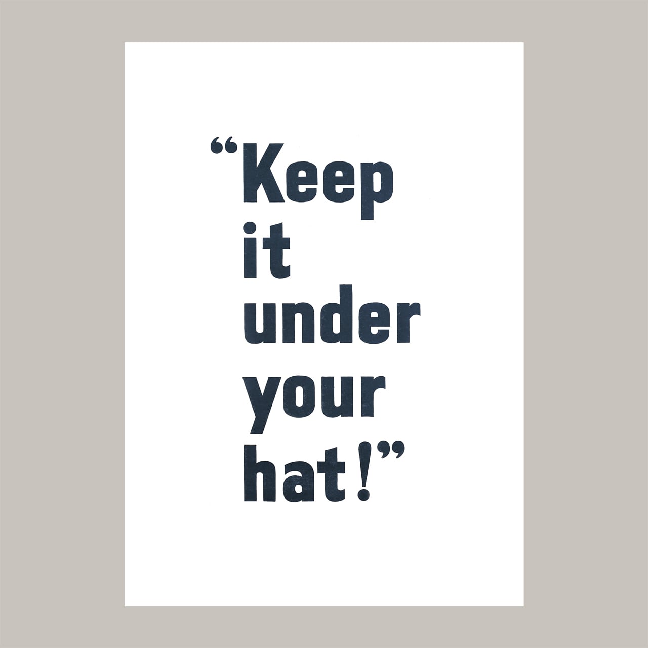 Keep it under your hat! ポスター 英語 レトロ