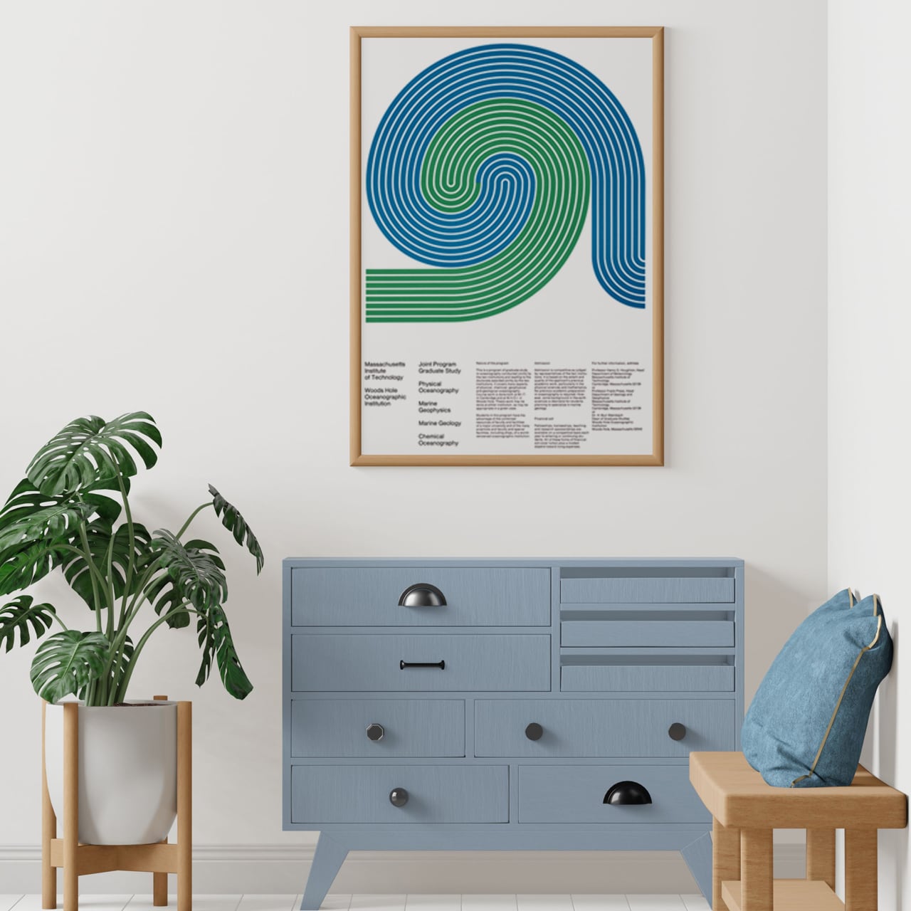 抽象画 ポスター 青 The Ocean Spiral-2