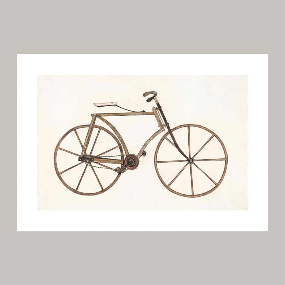 自転車 ヴィンテージ イラスト セピア色 ポスター