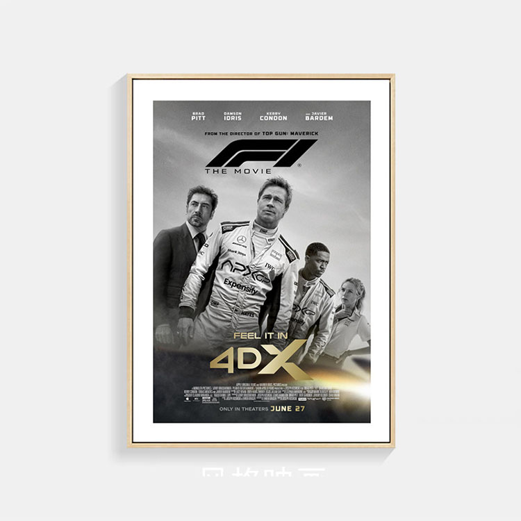 映画 F1 エフワン ポスター 白黒