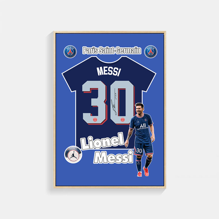 メッシ パリ・サンジェルマンFC ユニフォーム 30 番 ポスター