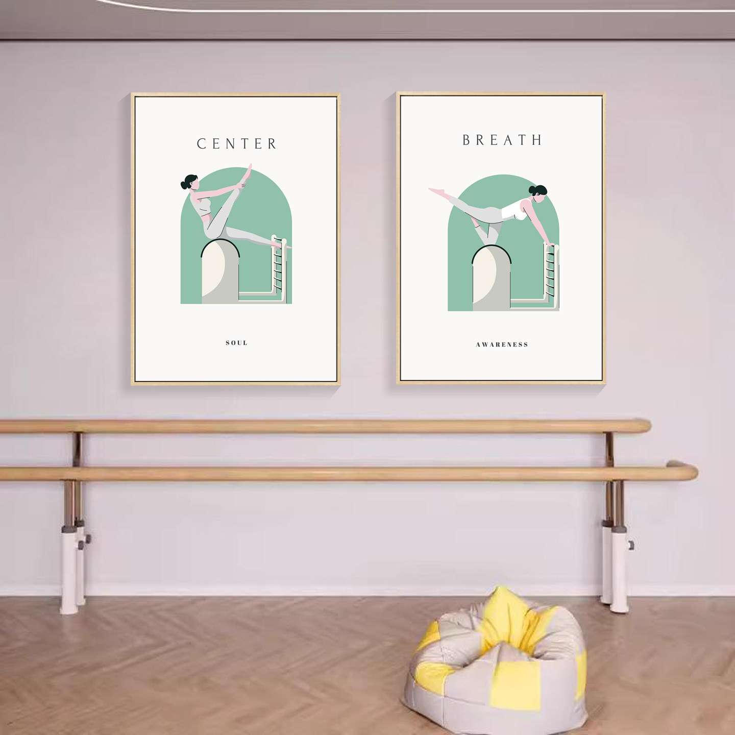 椅子 ヨガ ポスター 2枚セット 30×40cm