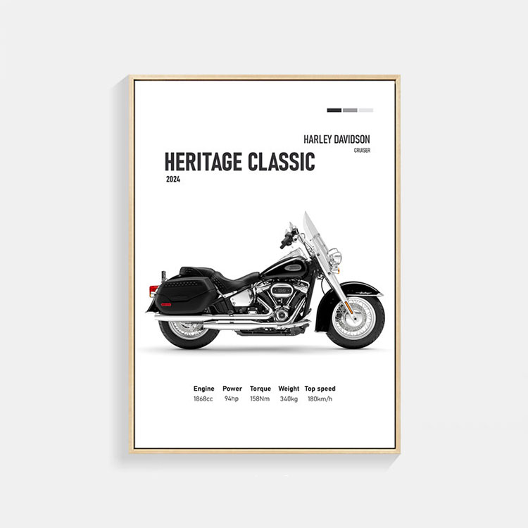 ハーレー Heritage Classic 2024 オートバイ ポスター 30×40cm