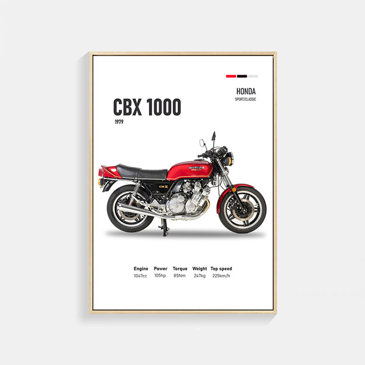 1979 Honda CBX1000 レトロ バイク ポスター A3